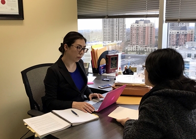 Cindy with client